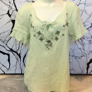 BocaBay Embellished Short Sleeve Top